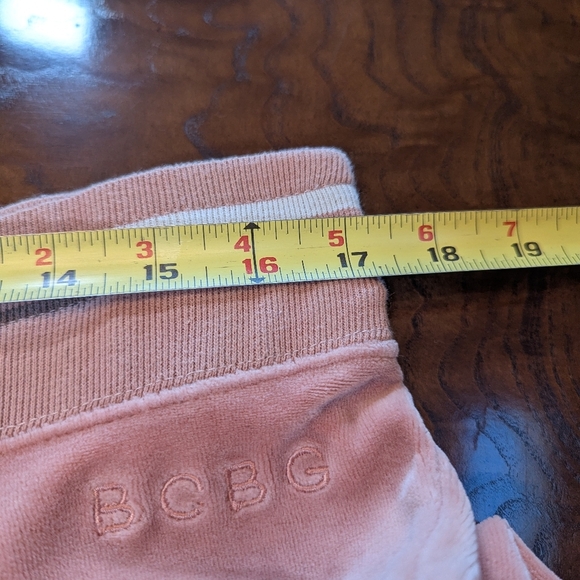 Y2K Blush Pink Women's Velour BCBG Max Azria Lounge Pants Size L - Picture 9 of 14